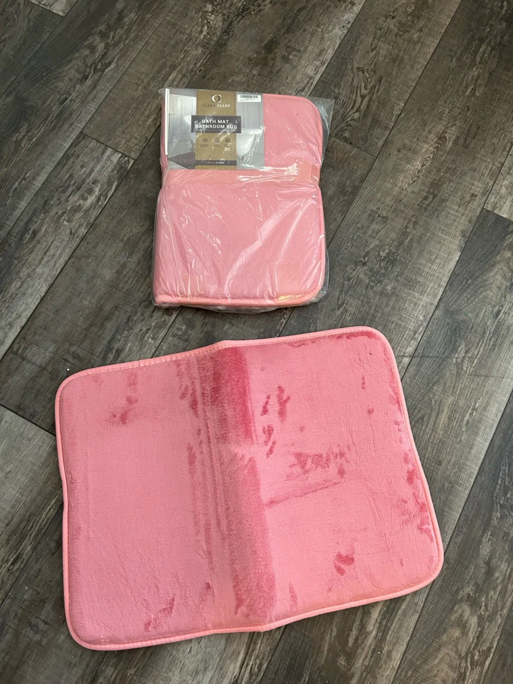 Clara Clark Plush Bath Mat Set in Rose 17x14